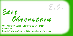 edit ohrenstein business card